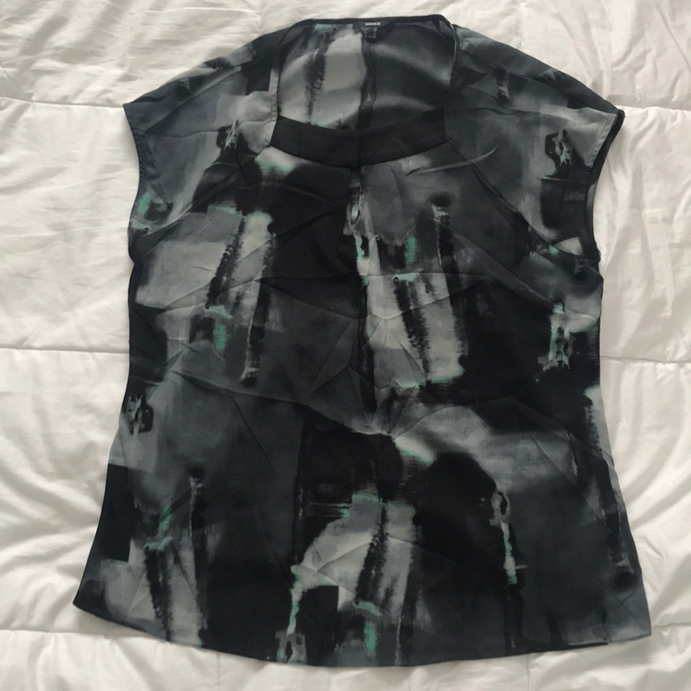 Mexx Black and Gray Abstract Print Sleeveless Camisole